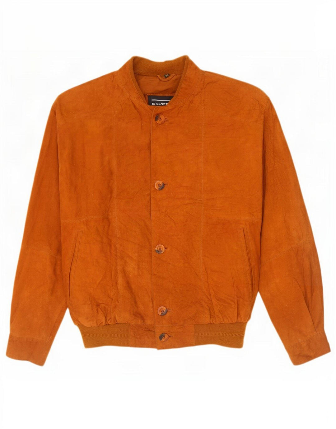 Vintage Herren Wildleder Bomberjacke IT 50 Großes braunes Leder
