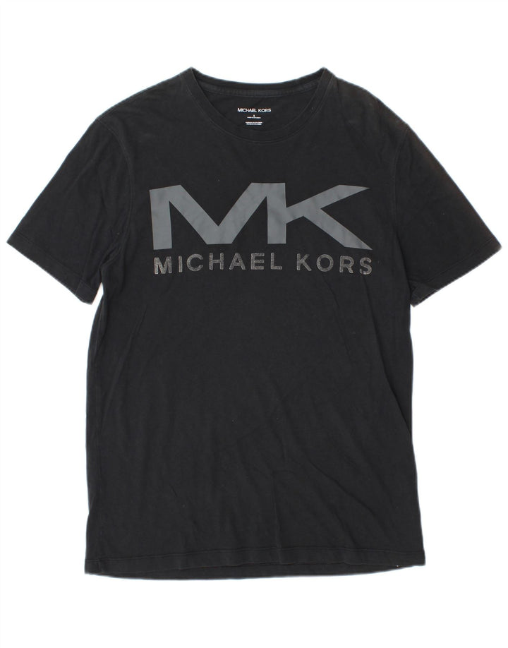 MICHAEL KORS Herren-T-Shirt mit Grafik, Größe S, schwarze Baumwolle