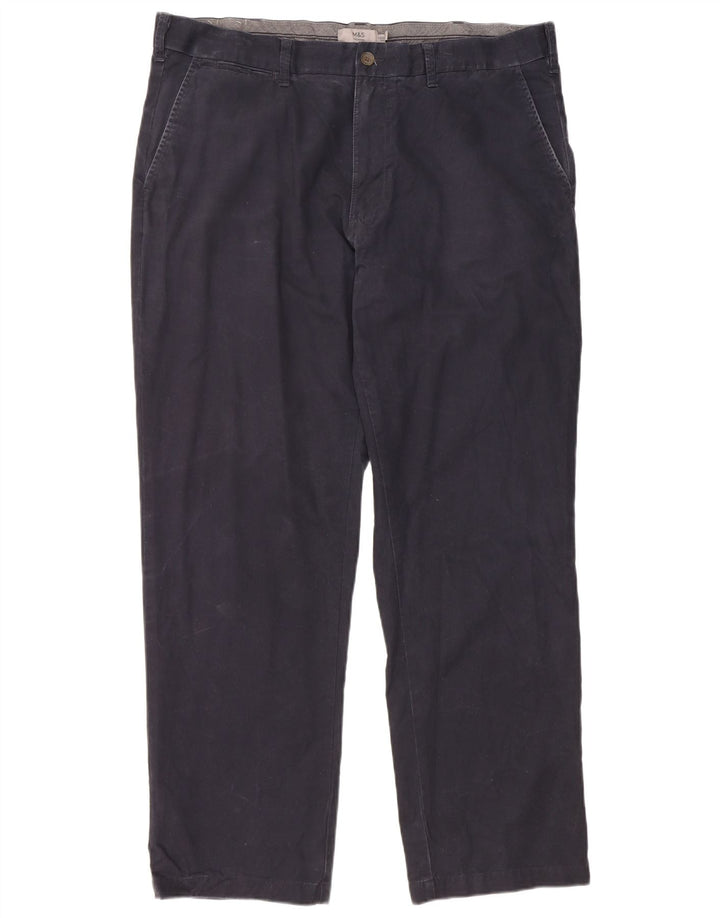 Marks & Spencer Herren-Chinohose, normal, W40, L31, Marineblau, Baumwolle