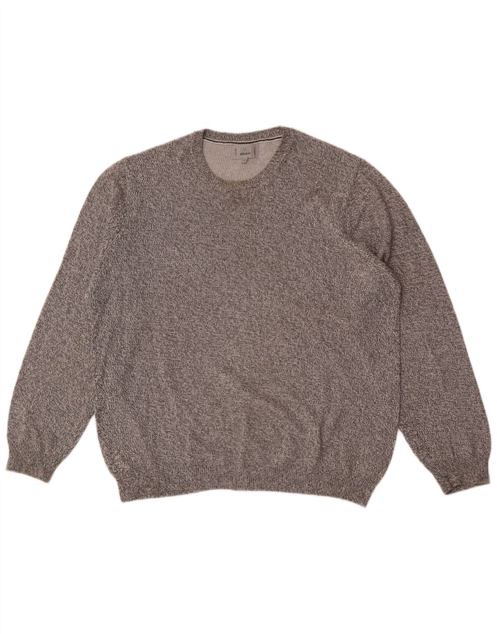 Marks & Spencer Herren-Pullover mit Rundhalsausschnitt, groß, grau meliert