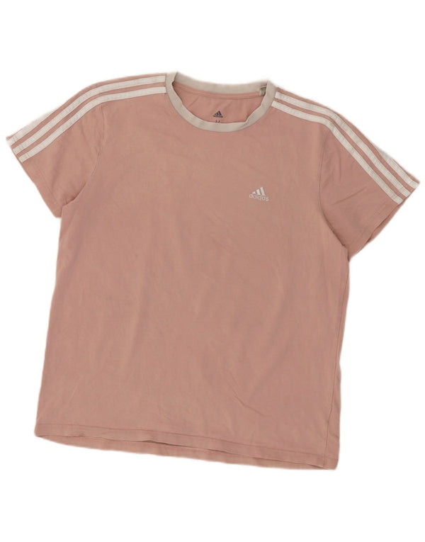 Adidas Damen T-Shirt Top UK 12/14 Mittelrosa Baumwolle