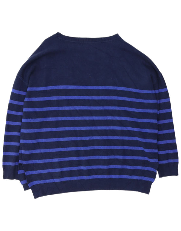 Crew Clothing Damen-Pullover mit U-Boot-Ausschnitt, UK 18, XL, Marineblau gestreift