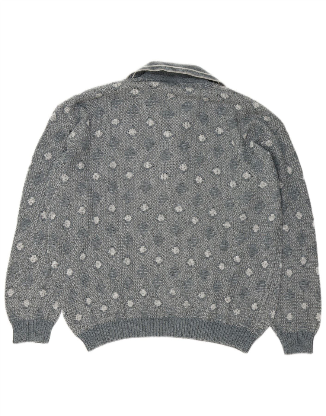 Vintage Herren Rollkragenpullover Pullover Groß Grau Geometrisch