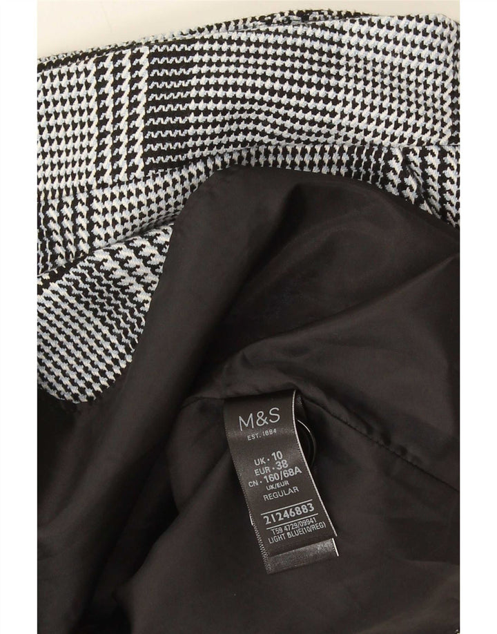 Marks & Spencer Damen Minirock UK 10 Small W28 Blauer Hahnentritt