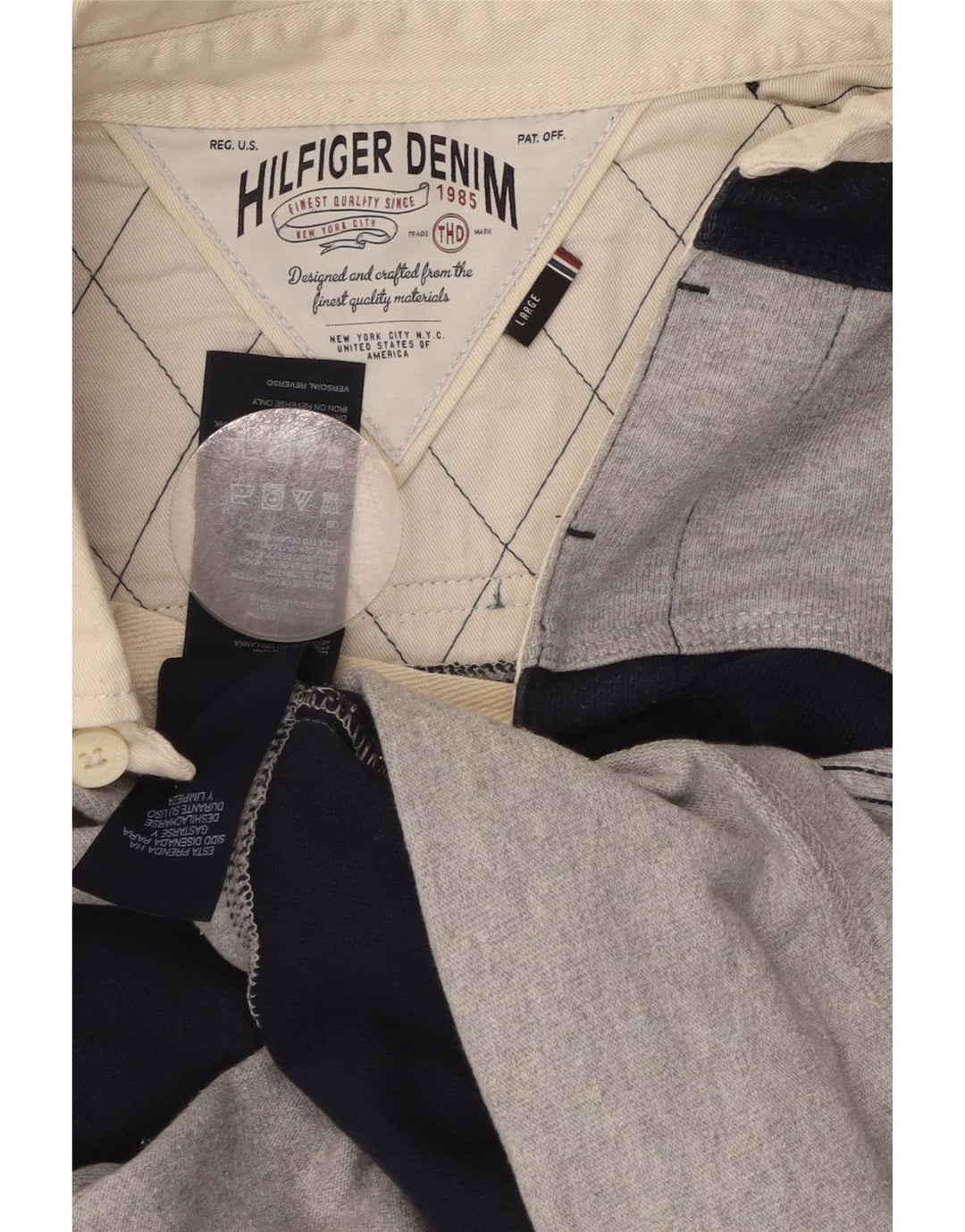 TOMMY HILFIGER Grafisches Rugby-Poloshirt für Herren, groß, marineblau gestreift