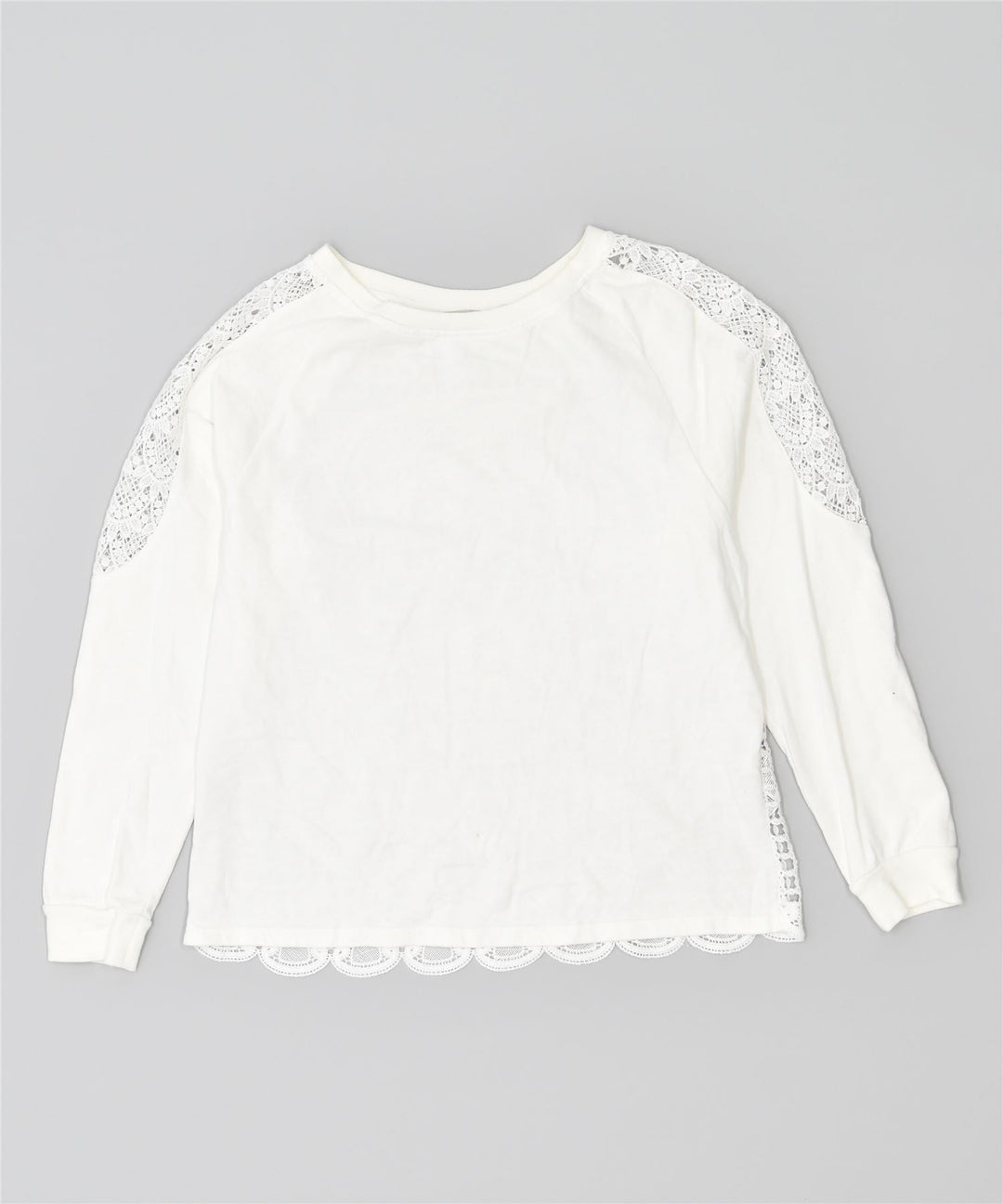 DESIGUAL Damen-Sweatshirt in Übergröße, Größe UK 14, Größe L, weiße Baumwolle