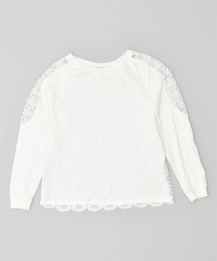 DESIGUAL Damen-Sweatshirt in Übergröße, Größe UK 14, Größe L, weiße Baumwolle