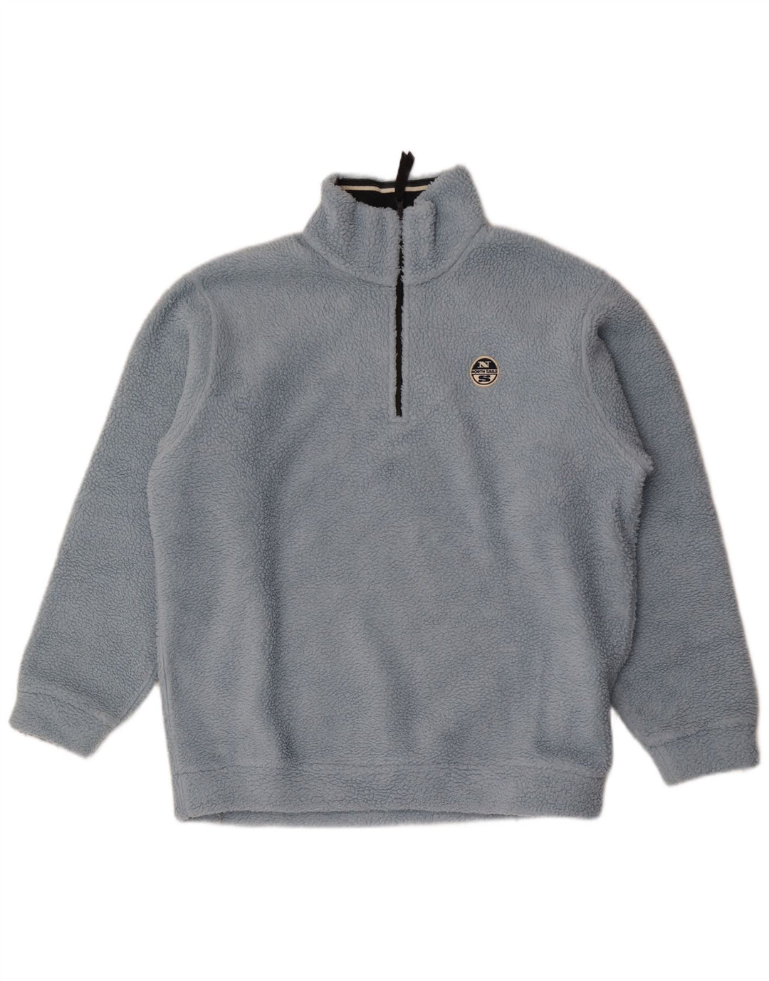 North Sails Herren-Fleecepullover mit Reißverschluss am Hals, großes, blaues Polyester