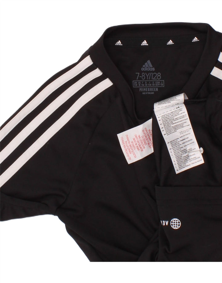 Adidas Jungen Aeroready T-Shirt Top 7–8 Jahre, schwarzes Polyester