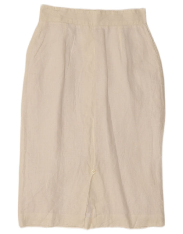 Vintage Damen Bleistiftrock mit hoher Taille W24 XS Weiß