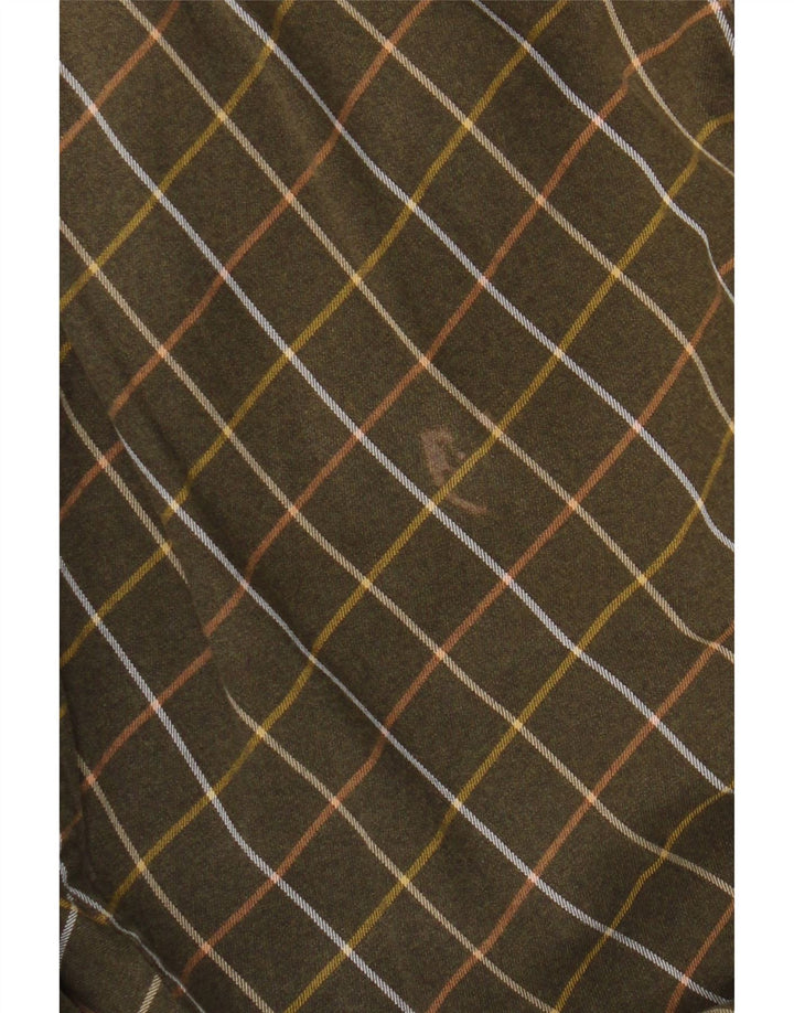 Orvis Herrenhemd 2XL Khaki Kariert Baumwolle