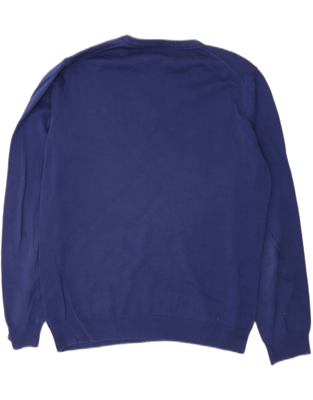 HENRY COTTONS Mens V-Neck Jumper Sweater Medium Navy Blue Cotton Vintage Henry Cottons and Second-Hand Henry Cottons from Messina Hembry 