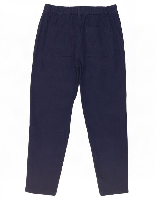 Marks & Spencer Damen-Freizeithose mit hoher Taille, UK 12, M, W30, L27, Marineblau