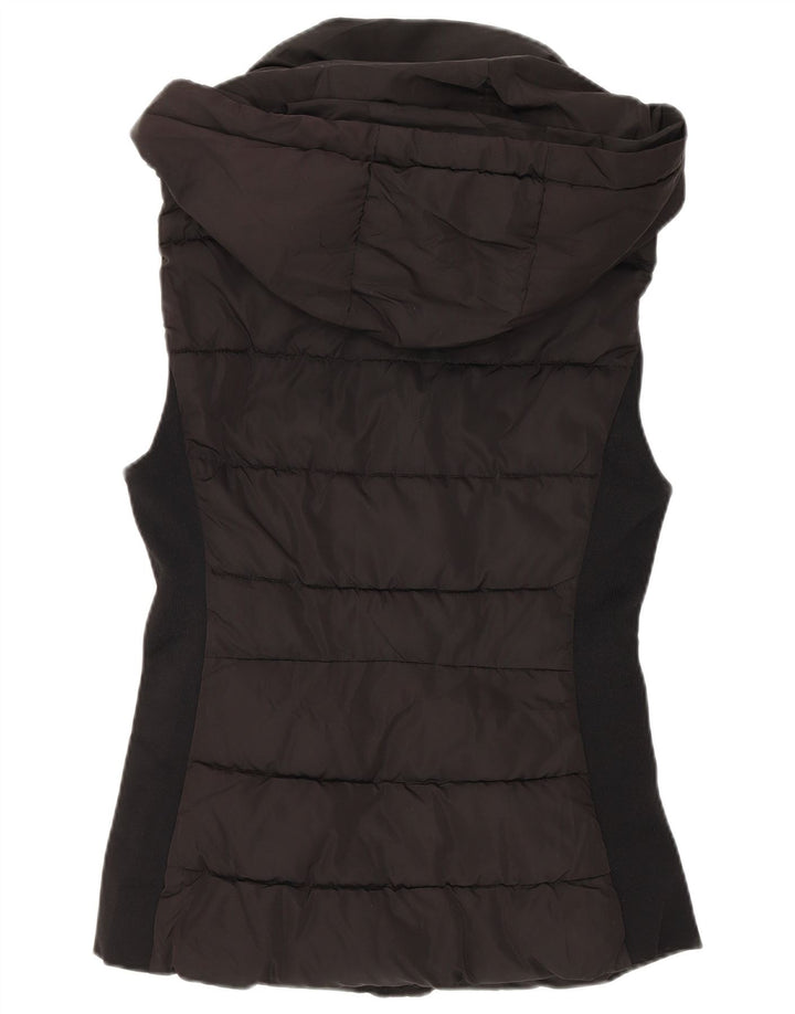 Zara Damen-Weste mit Kapuze, gepolstert, UK 10, Größe S, Schwarz, Polyester
