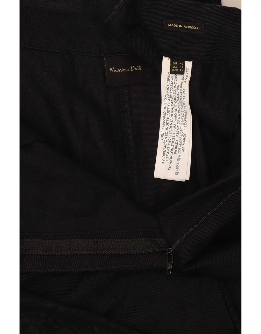 Massimo Dutti Damen Cargoshorts EU 42 Large W32 Schwarze Baumwolle