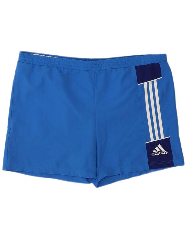 Adidas Mens Graphic Swimming Shorts Large  Blue Colourblock Polyester