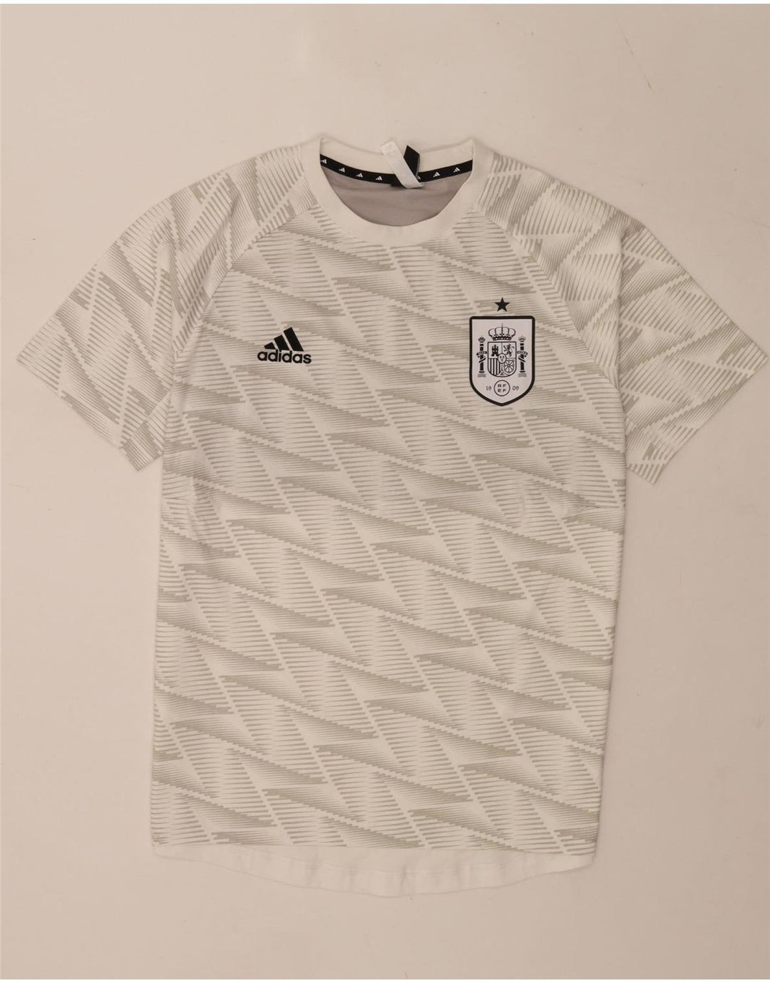 Adidas Herren T-Shirt Top mittelweiße geometrische Baumwolle