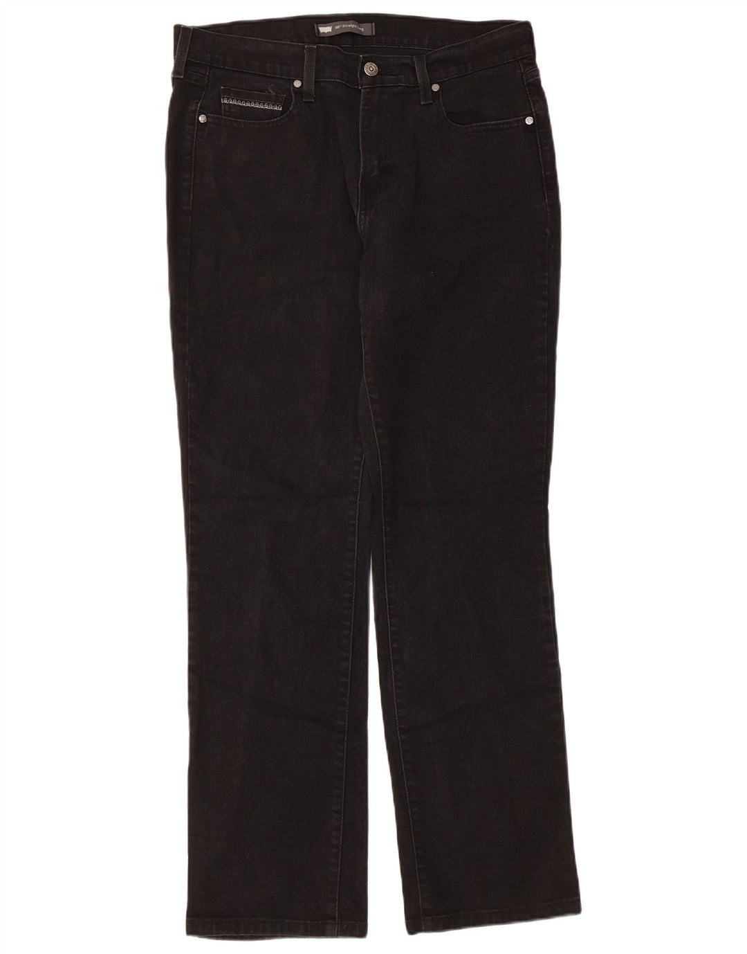 Levi's Damen 505 Straight Jeans W31 L32 Schwarze Baumwolle