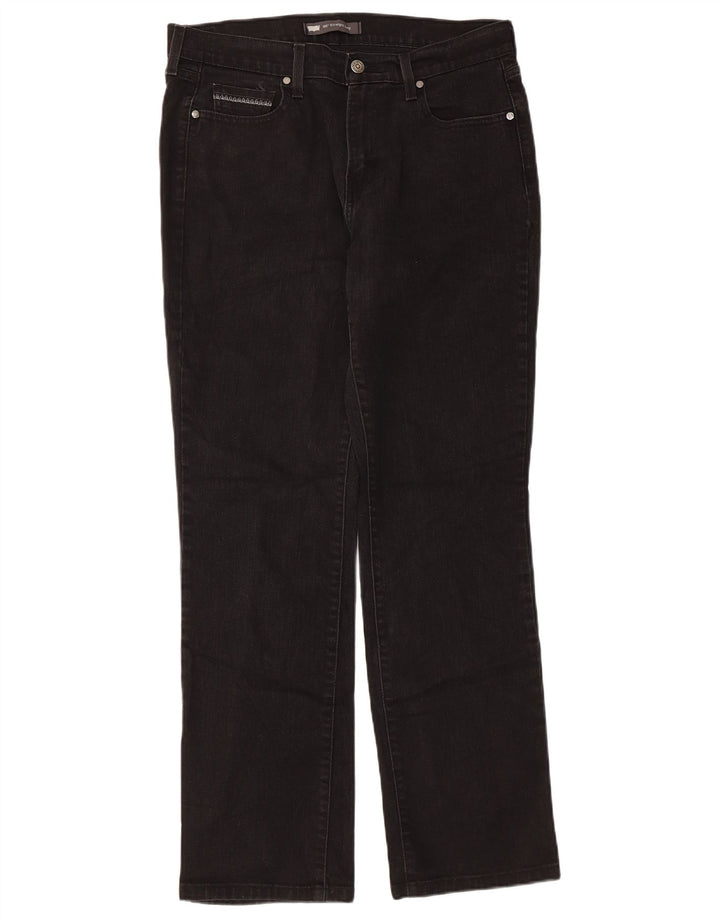 Levi's Damen 505 Straight Jeans W31 L32 Schwarze Baumwolle