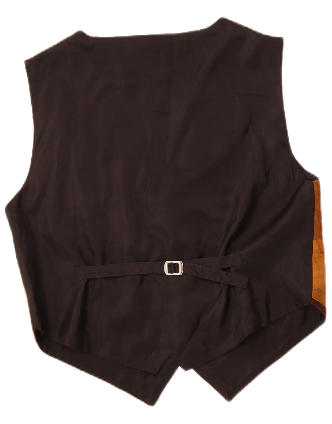 Vintage Damen Wildlederweste UK 14 Mittelbraunes Patchwork-Leder