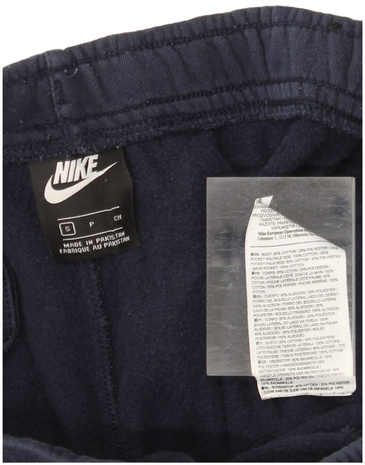 NIKE Mens Tracksuit Trousers Joggers Small  Navy Blue Cotton