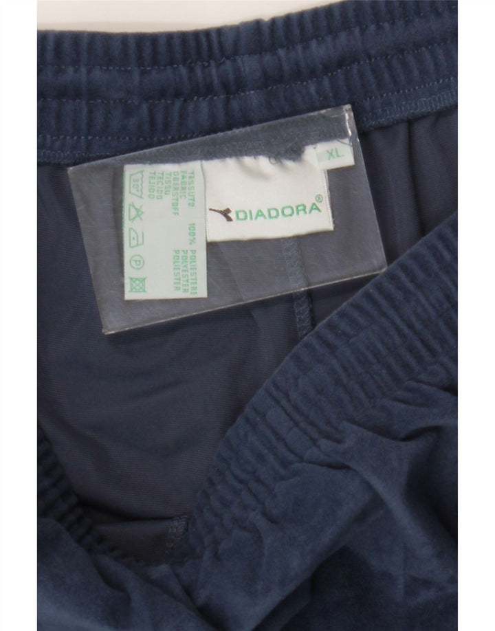 Diadora Herren-Trainingshose aus Velours, XL, Marineblau, Polyester