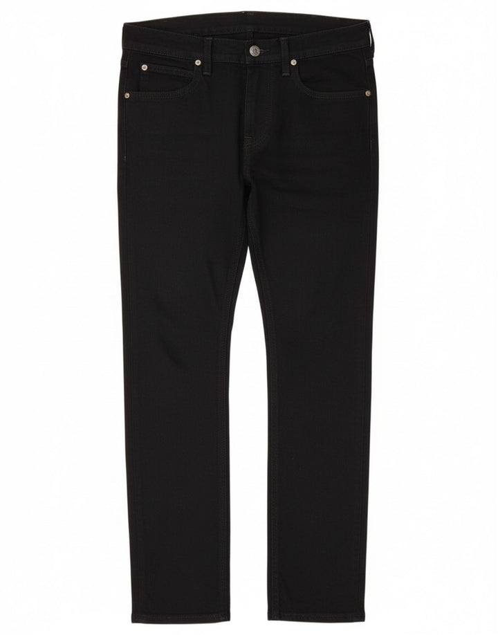 Lee Herren Luke Slim Jeans W30 L30 Schwarze Baumwolle