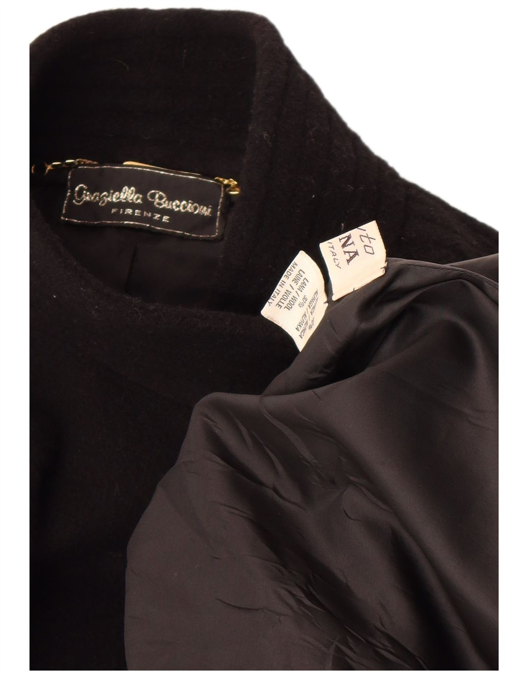 Vintage Damen Übergroßer Mantel UK 18 XL Schwarze Alpakawolle