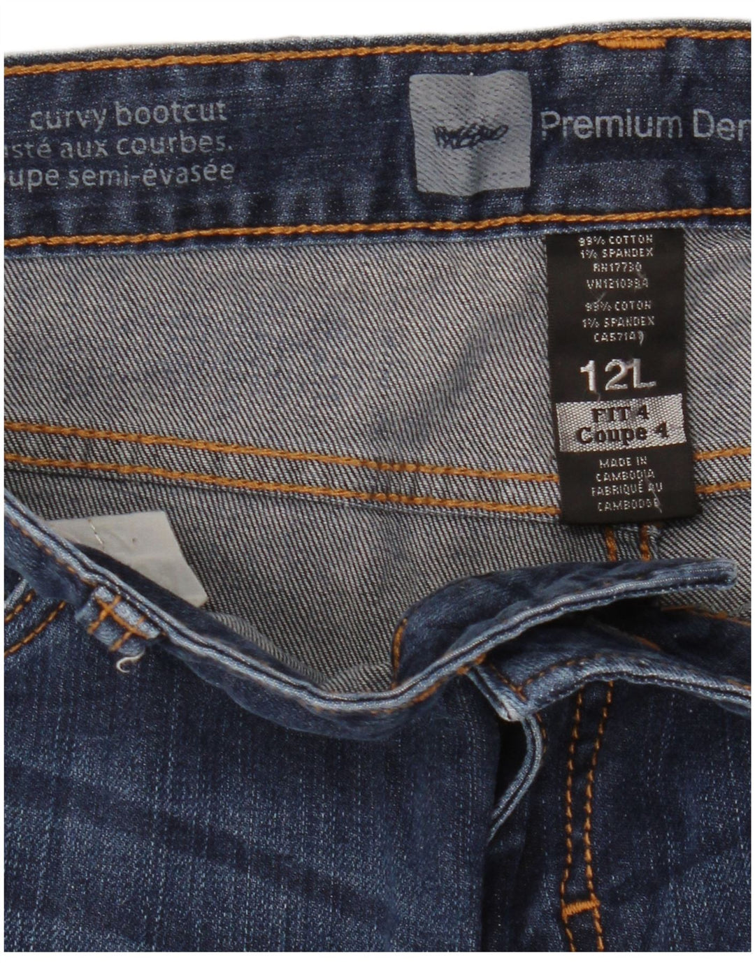 MOSSIMO Damen Curvy Bootcut Jeans US 12 Large W32 L32 Blaue Baumwolle