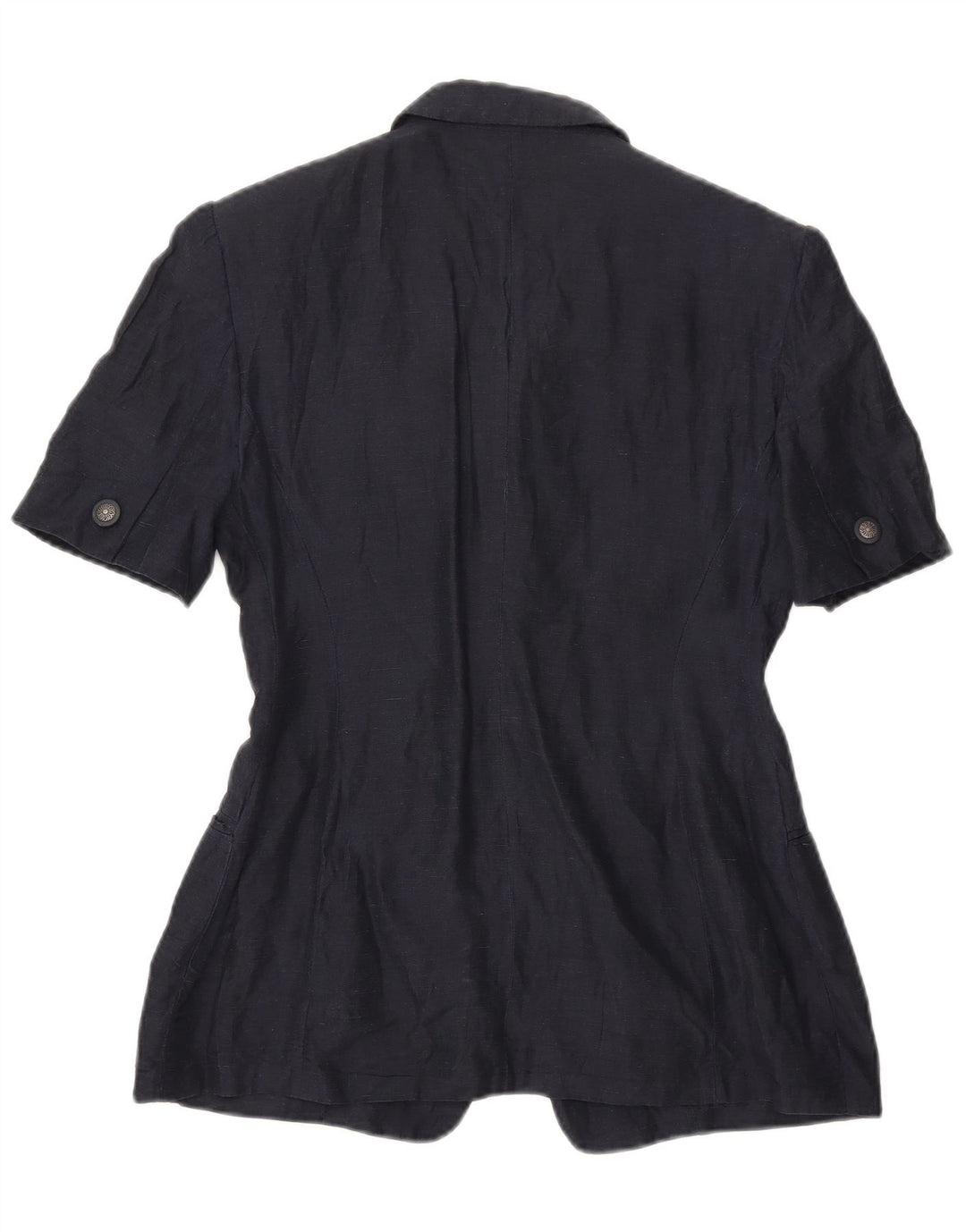 Vintage Damen Kurzärmelige 4-Knopf-Blazerjacke UK 16 Groß Marineblau