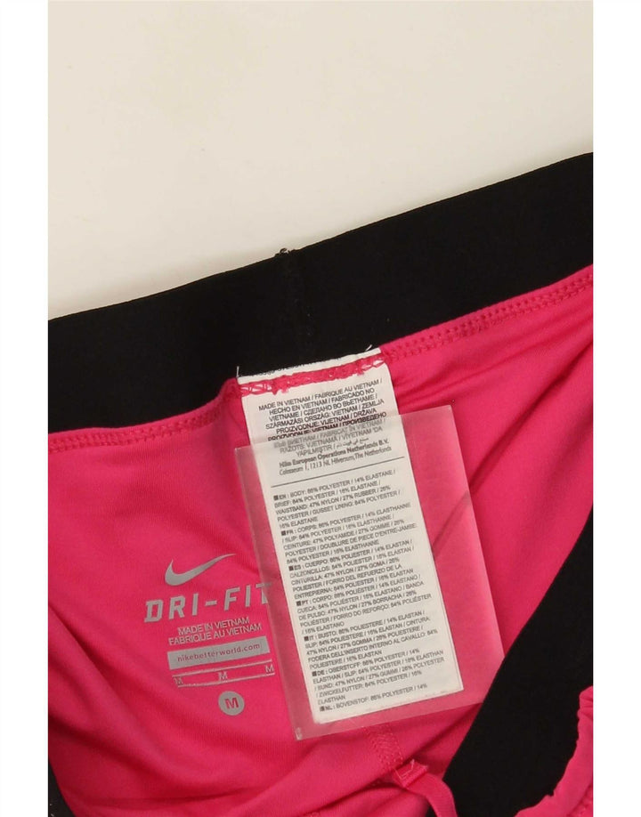 Nike Damen Dri Fit Sportshorts UK 12 Mittelrosa Colourblock-Polyester