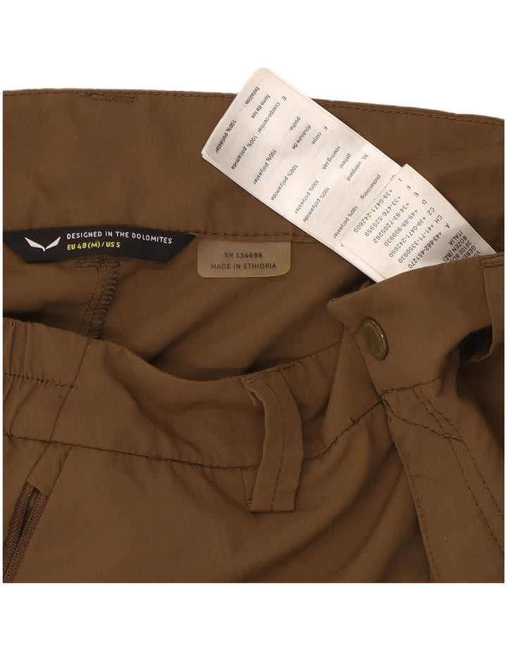 Vintage Herren Straight Chino Hose Medium W32 L32 Braunes Polyamid