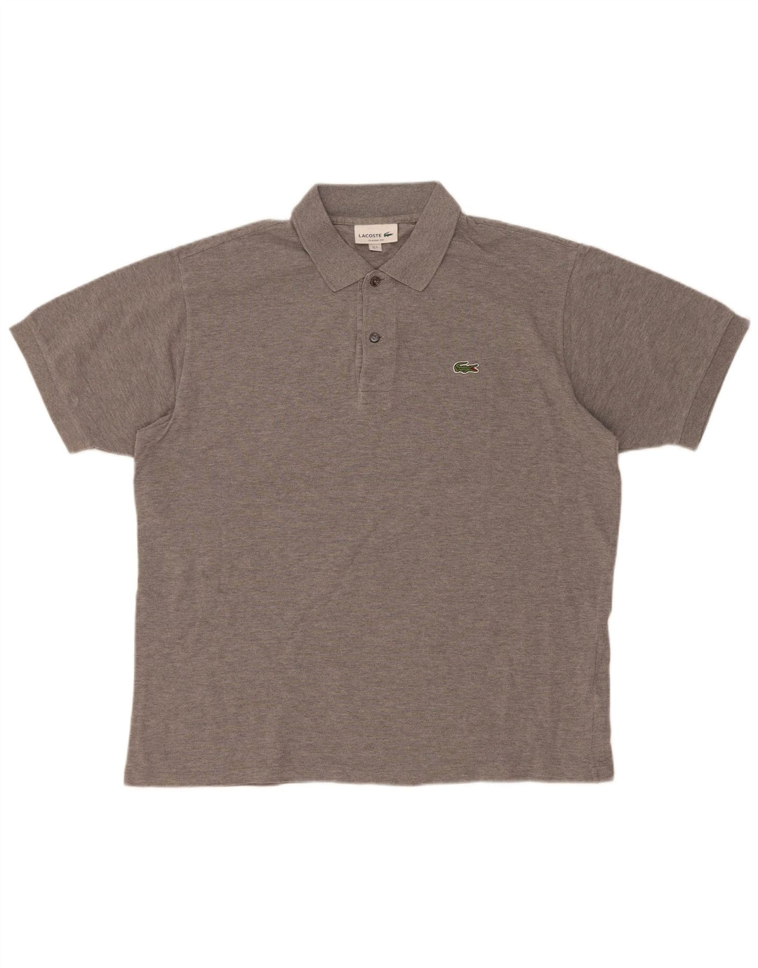 Lacoste Herren-Poloshirt mit klassischer Passform, Größe 7, große graue Baumwolle