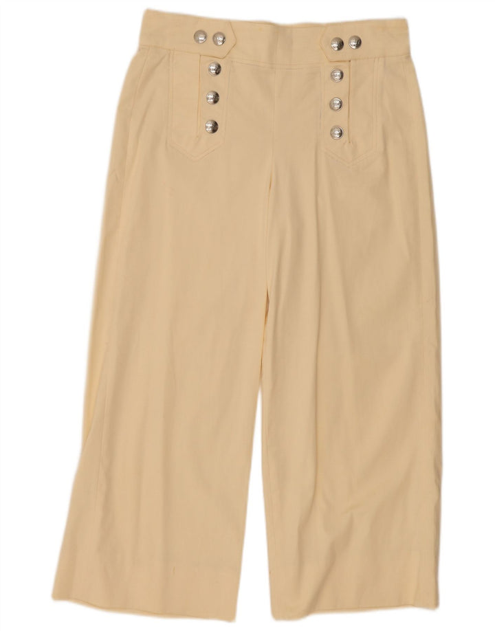 Zara Damen Studio-Hose mit weitem Bein, mittelgroß, W28, L24, gebrochenes Weiß
