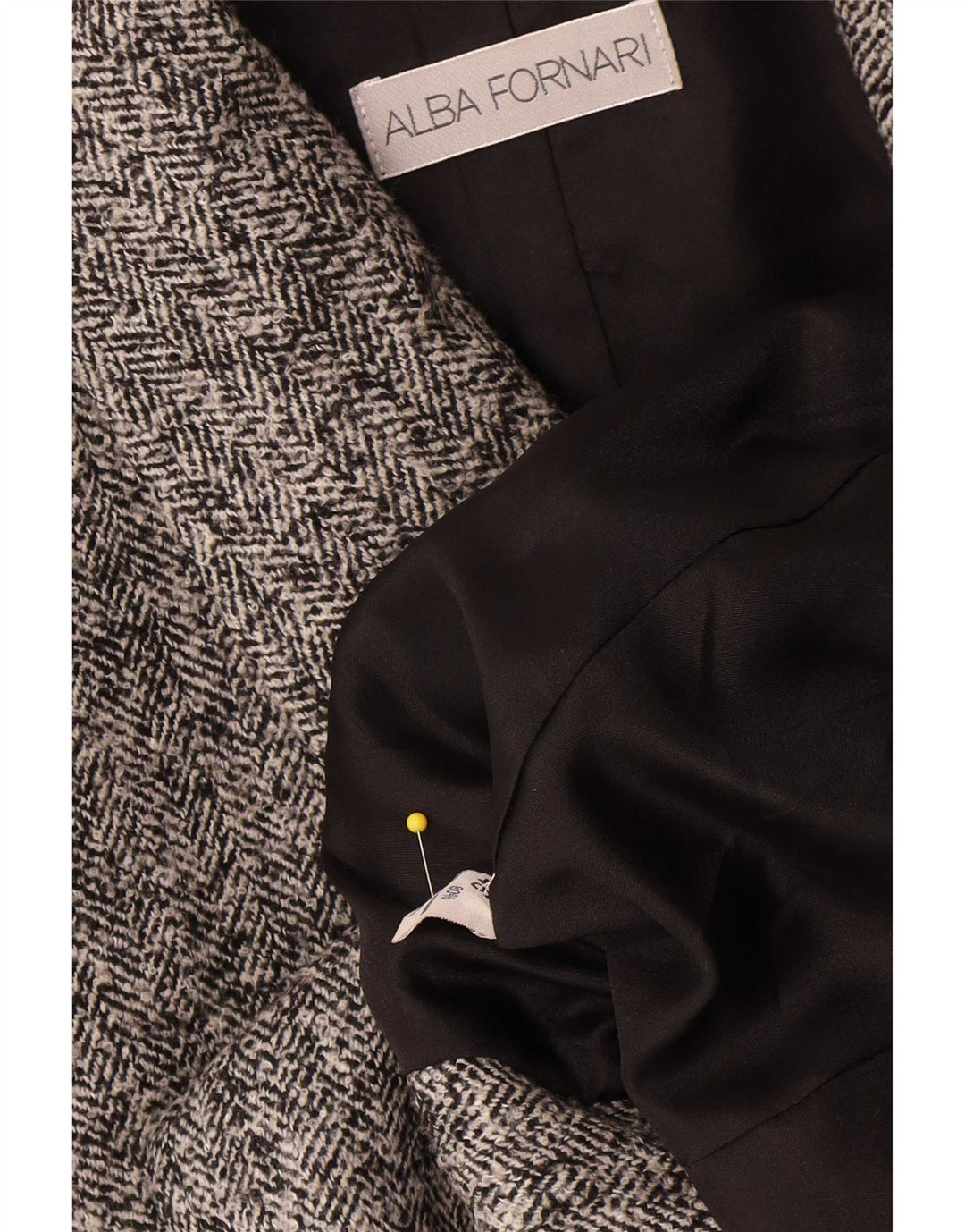 Alba Fornari Damen Blazer Blazer Jacke IT 46 Großes graues Fischgrätenmuster