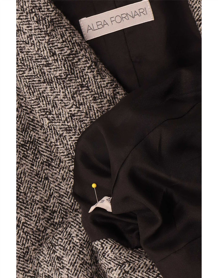 Alba Fornari Damen Blazer Blazer Jacke IT 46 Großes graues Fischgrätenmuster
