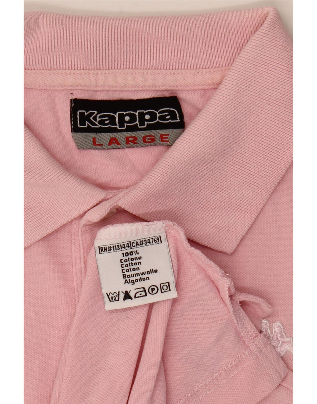 Kappa Herren-Poloshirt, groß, rosa Baumwolle