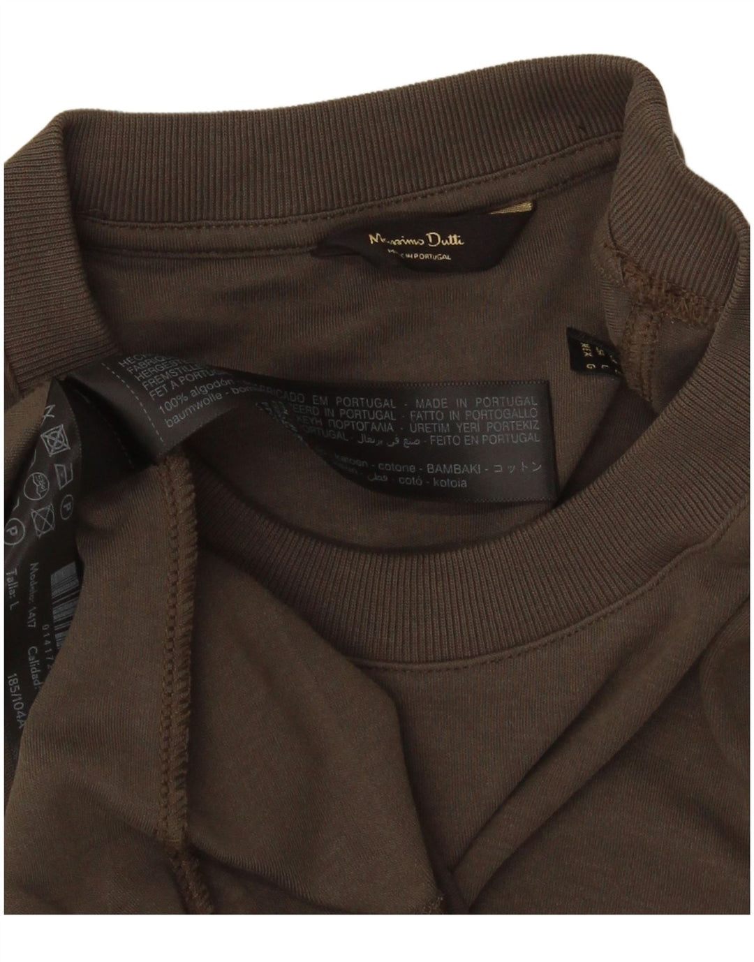 Massimo Dutti Herren T-Shirt Top Large Grau Baumwolle