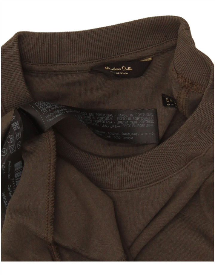 Massimo Dutti Herren T-Shirt Top Large Grau Baumwolle