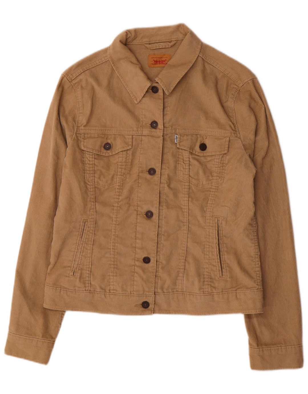LEVI'S Damen Cordjacke UK 16 Large Beige Baumwolle