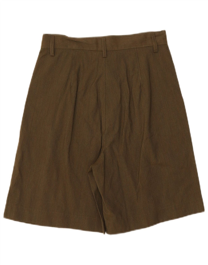 Benetton Damen-Chinoshorts mit hoher Taille und Pegged, IT 42, Mittel W26, Khaki, Wolle