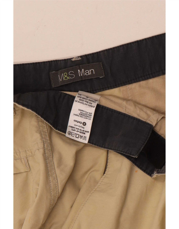 Marks & Spencer Herren Cargoshorts W34 Large Beige Baumwolle