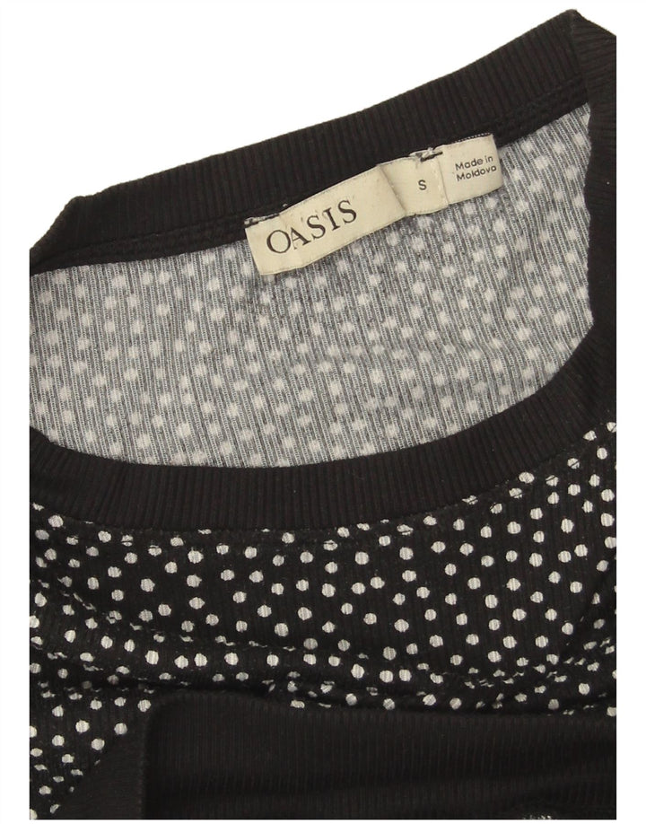 Oasis Crop-Oversize-Sweatshirt für Damen, Gr. 10, Größe S, Schwarz, gepunktet