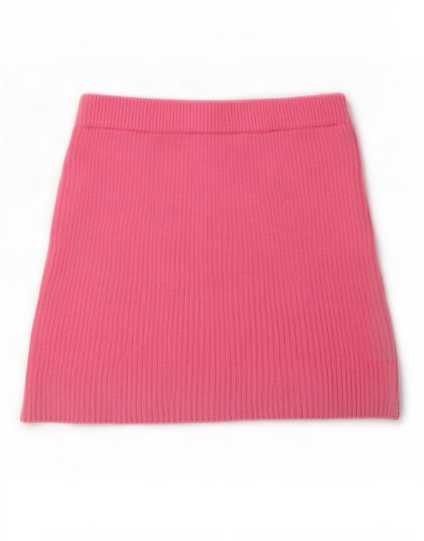 Zara Damen Strick-Minirock Small W26 Rosa Viskose