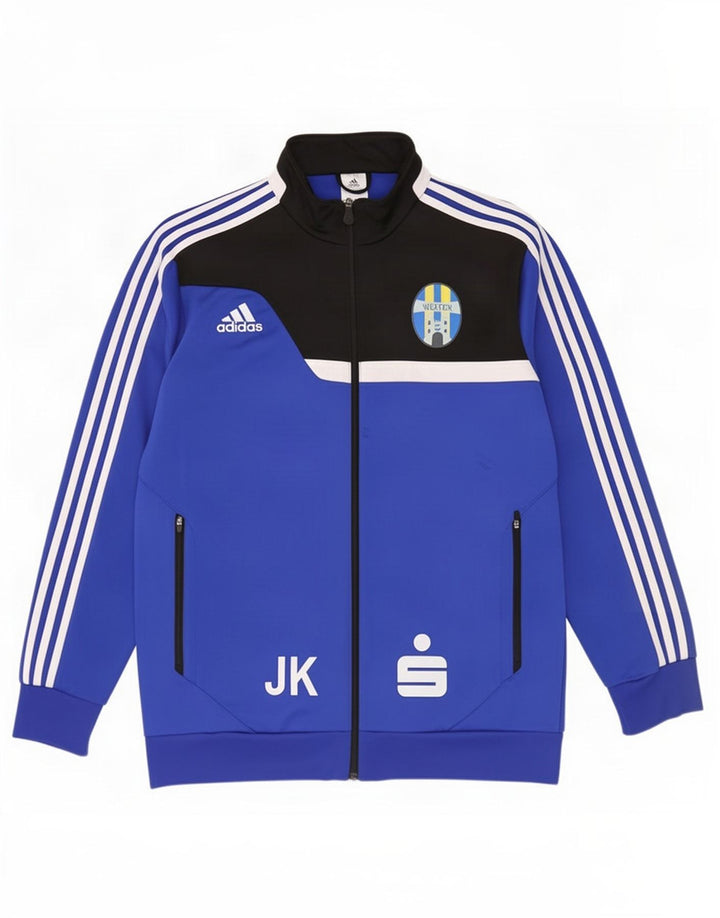 Adidas Herren-Trainingsanzug mit grafischem Oberteil, XL, blau, Colourblock-Polyester