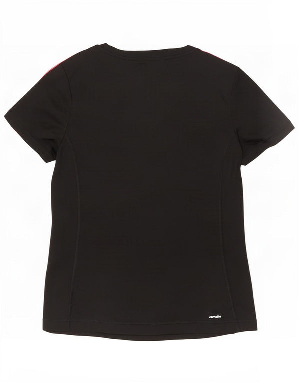Adidas Damen Climalite T-Shirt Top UK 12/14 Medium Schwarz Polyester