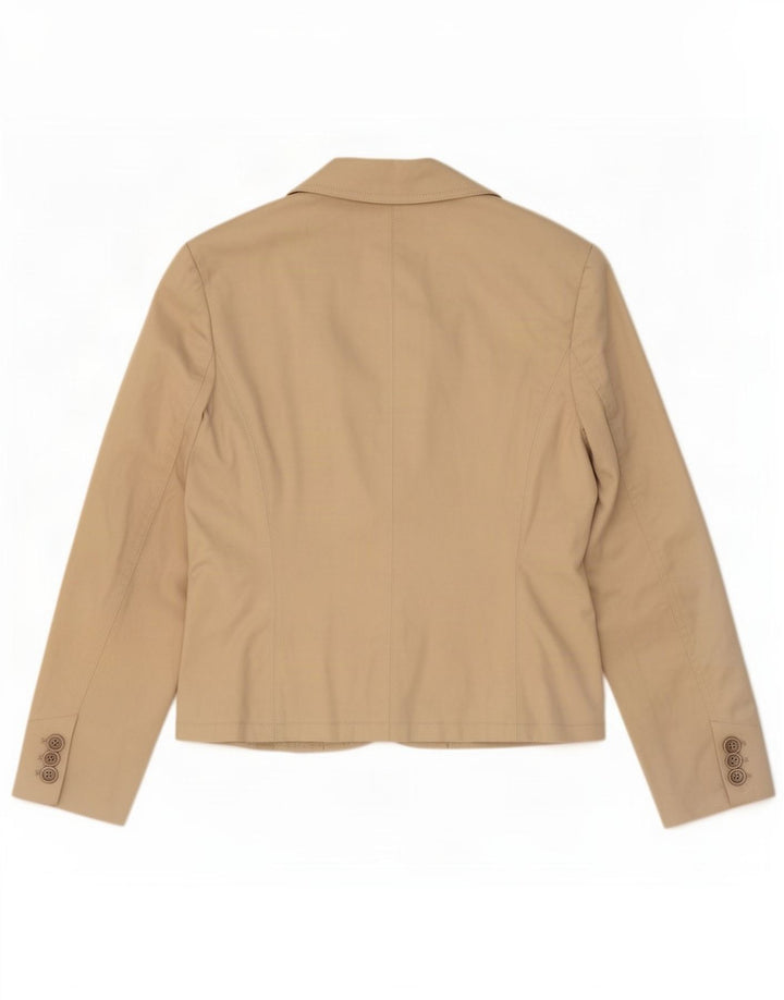 Esprit Damen-Blazerjacke mit 2 Knöpfen, Gr. 10, Größe S, Beige, Baumwolle