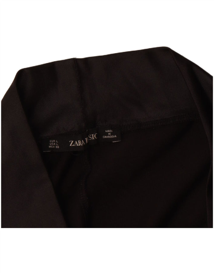 Zara Damen Leggings UK 14 Large Schwarz