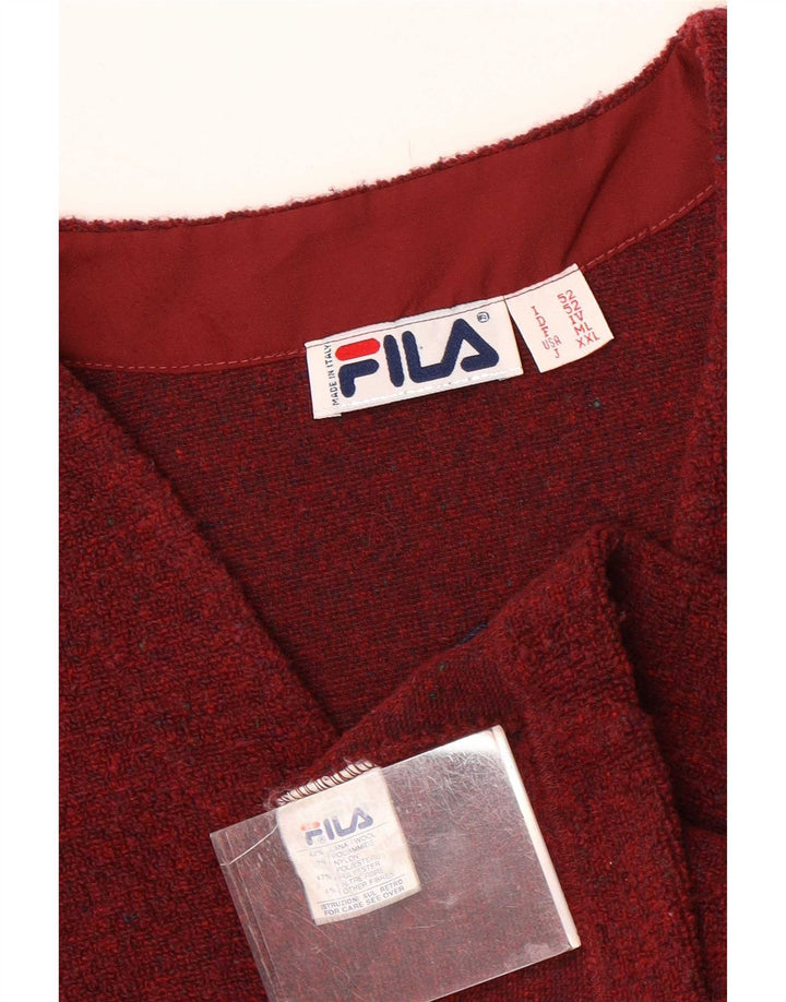 Fila Herren-Strickweste, mittlere kastanienbraune gesprenkelte Wolle