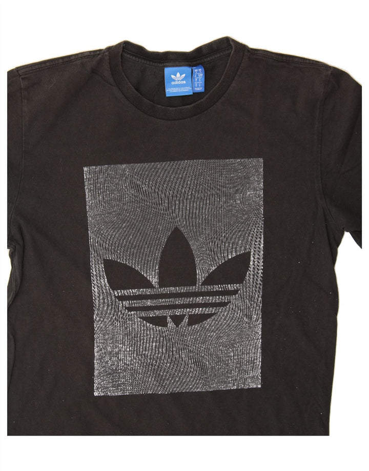 ADIDAS Mens Graphic T-Shirt Top Small Black Cotton Vintage Adidas and Second-Hand Adidas from Messina Hembry 